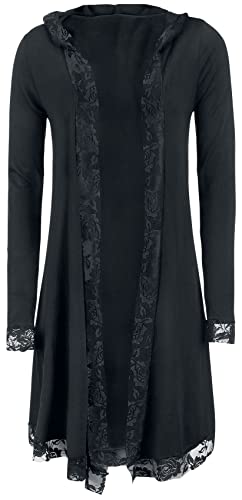 Gothicana by EMP Damen schwarzer langer Cardigan mit Spitze XL von Gothicana by EMP