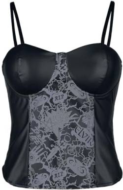 Gothicana by EMP Damen schwarzes Korsett Top mit Print M von Gothicana by EMP