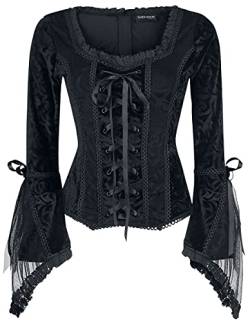 Gothicana by EMP Damen schwarzes Langarmshirt mit Rüschen S von Gothicana by EMP