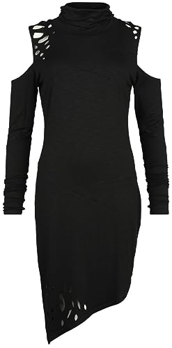 Gothicana by EMP Damen schwarzes kurzes Kleid mit Cut Outs und Backprint XL von Gothicana by EMP
