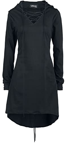 Gothicana by EMP Damen schwarzes mitellanges Pullover-Kleid S von Gothicana by EMP