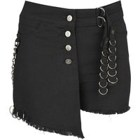 Gothicana by EMP - Gothic Short - Black Shorts With Details - 27 bis 31 - für Damen - Größe 29 - schwarz von Gothicana by EMP