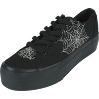 Gothicana by EMP - Gothic Sneaker - LowCut Plateau Sneaker With Spiderweb Embroidery - EU37 bis EU41 - für Damen - Größe EU39 - schwarz von Gothicana by EMP