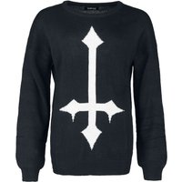 Gothicana by EMP - Gothic Strickpullover - Strickpullover mit großem Kreuz - XS bis XXL - für Damen - Größe M - schwarz von Gothicana by EMP