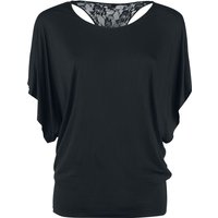 Gothicana by EMP - Gothic T-Shirt - Lace Back Bat Wings - S bis 5XL - für Damen - Größe 4XL - schwarz von Gothicana by EMP