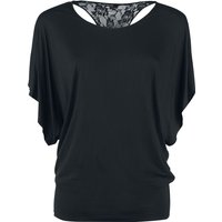 Gothicana by EMP - Gothic T-Shirt - Lace Back Bat Wings - S bis 5XL - für Damen - Größe L - schwarz von Gothicana by EMP