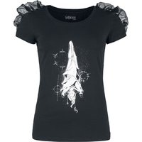 Gothicana by EMP - Gothic T-Shirt - T-Shirt mit Raffung und mystischem Print - XS bis XXL - für Damen - Größe S - schwarz von Gothicana by EMP