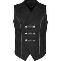 Gothicana by EMP - Gothic Weste - Vest with Faux Leather Straps - S bis XXL - für Männer - Größe L - schwarz von Gothicana by EMP