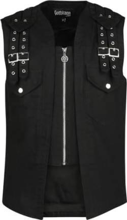 Gothicana by EMP Herren schwarze Weste mit Reißverschluss und Pentagramm-Anhänger L von Gothicana by EMP