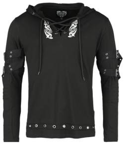 Gothicana by EMP Herren schwarzes Langarmshirt mit Drachen-Print S von Gothicana by EMP