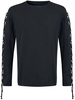 Gothicana by EMP Herren schwarzes Langarmshirt mit Schnürung L von Gothicana by EMP