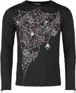 Gothicana by EMP Herren schwarzes Langarmshirt mit Spinnennetzen XXL von Gothicana by EMP