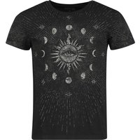 Gothicana by EMP T-Shirt - T-Shirt with Moon Phases and Sun - S bis XXL - für Männer - Größe L - schwarz von Gothicana by EMP