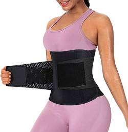 Gotoly Damen Bauchweggürtel Fitness Schwitzgürtel Sport Fitnessgürtel Verstellbarer Neopren Sauna Gewichthebergürtel Formend Taillenformer Mit Klettverschluss (Schwarz, M) von Gotoly