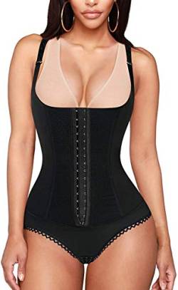 Gotoly Damen Bodysuit Bauchkontrolle Shapewear Taille Trainer Slim Full Body Shaper offene Brust Korsett Cincher Gr. Medium, Schwarz von Gotoly