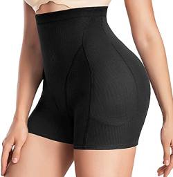 Gotoly Damen Butt Lifter Gepolsterter PO Push Up Bauchweg Unterhose Unterwäsche Figurenformend Miederpants Miederhose Hohe Taille Bauchkontrolle Miederslips (Schwarz, M) von Gotoly