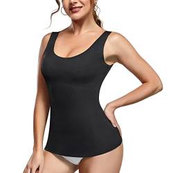 Gotoly Damen Figurformendes Unterhemd Bauch Weg Camisole Top Shaping Shapewear Formendes Hemd Bauchweg Nahtlose Body Shaper (Schwarz, 3XL) von Gotoly