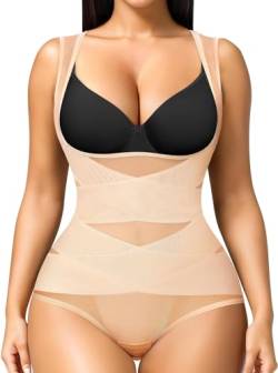 Gotoly Damen Shapewear Shaping Bodysuit Formend Tank-Top Bauch Weg Taillenformer Figurformende Body Shaper Taillen Trainer Miederslip Formbody Miederbody (Beige, L) von Gotoly