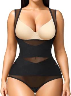 Gotoly Damen Shapewear Shaping Bodysuit Formend Tank-Top Bauch Weg Taillenformer Figurformende Body Shaper Taillen Trainer Miederslip Formbody Miederbody (Schwarz, 2XL) von Gotoly