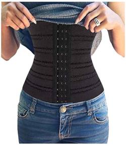 Gotoly Damen Taillenformer formend Stark Korsett Bauchweg Body Shaper atmungsaktiv Mieder Waist Training Cincher (Schwarz, X-Large) von Gotoly