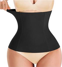 Gotoly Damen Unterbrust Korsett Bauchweg Waist Trainer Elastisch Postpartum Gürtel Postpartale Unterstützung Taillenmieder Bauch Taille Body Shaper (Schwarz, XL) von Gotoly