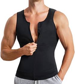 Gotoly Herren Unterhemden Workout Tank Tops Figurformend Kompressionsshirt Bauchweg Shapewear Abnehmen Body Shaper Unterhemd Weste Unterwäsche (M, Schwarz) von Gotoly