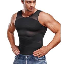 Gotoly Kompressionsshirt Herren Unterhemden Shapewear Workout Tank Tops Bauchweg Shirt Abnehmen Unterhemd Sport Unterhemden Männer Body Shaper von Gotoly
