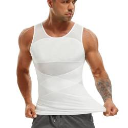 Gotoly Kompressionsshirt Herren Unterhemden Shapewear Workout Tank Tops Bauchweg Shirt Abnehmen Unterhemd Sport Unterhemden Männer Body Shaper von Gotoly