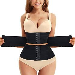 Gotoly Korsett Damen Waist Trainer Cincher Korsage Tailenmieder Bauchweg Taillenformer Body Shaper Corsage Bauchweggürtel (Schwarz, L) von Gotoly