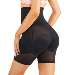 Gotoly Push Up Unterhose Damen Figurenformend Miederpant Miederhose Mit Bein Shapewear Bauchweg Miederslips Hohe Taille Bauchkontrolle Höschen Hüft Enhancer Nahtlose Unterwäsche (Schwarz, M) von Gotoly