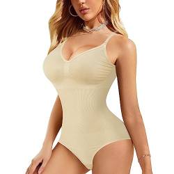 Gotoly Shapewear Damen Bauchweg Body Stark Formend Bodysuit Figurenformend Body Shaper Shaping Miederbody Nahtlose Formende Bodys (Beige, 3XL-4XL) von Gotoly