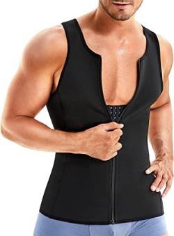 Gotoly Unterhemden Herren Shapewear Sport Workout Tank Tops Bauchweg Shirt Kompressionsshirt Abnehmen Body Shaper Kompressionsshirt Unterhemd Weste (4XL, Schwarz) von Gotoly