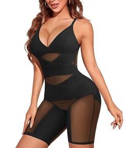 Gotoly shapewear damen Body Bauchweg Bodysuit Stark Formend Body Shaper Mit Eingebauter BH Figurenformend Formbody Miederbody Stark Taillenmieder Shaping Body Damen (M, Schwarz) von Gotoly