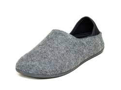 Gottstein Filzhausschuh Wool Slip-On für Damen & Herren - Hausschuh mit weichem Fersenriemen - Filzhausschuh mit Gummi-Sohle Grey/Charcoal | 36 von Gottstein