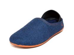 Gottstein Filzhausschuh Wool Slip-On für Damen & Herren - Hausschuh mit weichem Fersenriemen - Filzhausschuh mit Gummi-Sohle Midnight/Orange | 40 von Gottstein