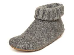 Gottstein Hüttenschuh Knit Boot - Filz-Hausschuh für Damen & Herren | Aus Reiner Schurwolle - hochwertige Sohle aus Rindsleder - geschlossene Sockenschuhe Brown | 37 von Gottstein