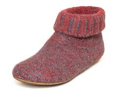 Gottstein Hüttenschuh Knit Boot - Filz-Hausschuh für Damen & Herren | Aus Reiner Schurwolle - hochwertige Sohle aus Rindsleder - geschlossene Sockenschuhe Red | 37 von Gottstein