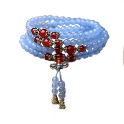 GraSky Chakra-Armbänder, natürliche Kristall-Armbänder, Schutzarmband, buddhistisches 108 Gebetsperlen-Armband, modisches Armband, Halskette, Yoga-Armband von GraSky