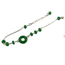 GraSky Chakra-Armbänder, natürliche Kristall-Armbänder, Schutzarmband, chinesisches Vintage-Armband aus natürlicher grüner Jade, Knopf-Armband, Modeschmuck, Glücksamulett von GraSky