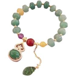 GraSky Chakra-Armbänder, natürliche Kristall-Armbänder, Schutzarmband, natürliches Achat-Perlenarmband, Damen-Anhänger, Damen-Jade-Glücksschmuck von GraSky