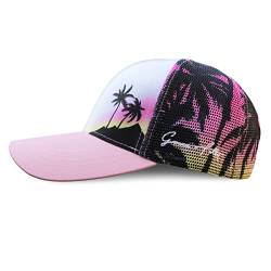 Grace Folly Beach Trucker Hüte für Damen - Snapback Baseball Cap für Sommer, Rosa Palme - Netzdruck, Einheitsgröße von Grace Folly