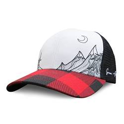 Grace Folly Beach Trucker Hüte für Damen - Snapback Baseball Cap für Sommer, Roter Karierter Berg, Einheitsgröße von Grace Folly