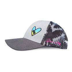 Grace Folly Strand-Trucker-Hüte für Damen, Snapback-Baseballkappe für den Sommer, Herz mit Blumendruck, Einheitsgröße von Grace Folly