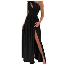 Sommerkleid Damen Abendkleid Sexy Trägerlos Aushöhlen Neckholder Hohe Taille Maxikleid mit Schlitz Elegant Lange Kleider Cocktailkleid Abendkleider Maxikleider Lang Partykleid Ballkleid Festkleid von Graceyo