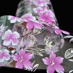 Nailart - Nagelfolie - Transferfolie - Pink/Silber/Transparent - Blumen - 1400-SY634 von Graffdesign