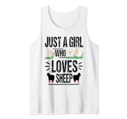 Blumen-Schaf für Damen. Nur ein Mädchen, das Schafe liebt Tank Top von Grafiken für Bauernhoftierliebhaber für Frauen