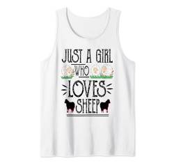 Blumen-Schaf für Damen. Nur ein Mädchen, das Schafe liebt Tank Top von Grafiken für Bauernhoftierliebhaber für Frauen