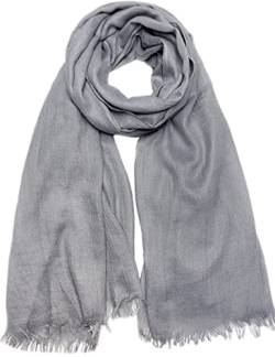 Damen Sommer Schals Baumwolle Leichte Große Lange Gaze Damenschal Eleganter Plain Tücher 75”×43”,Grau von Gragengs