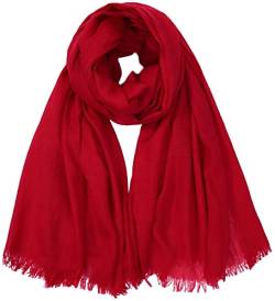 Damen Sommer Schals Baumwolle Leichte Große Lange Gaze Damenschal Eleganter Plain Tücher 75”×43”,Rot von Gragengs