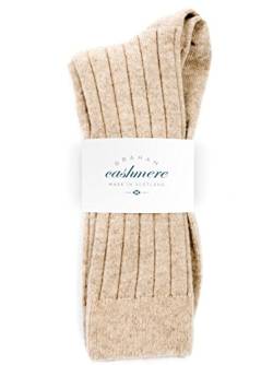 Graham Cashmere - Herren-Socken aus Kaschmir, gerippt, hergestellt in Schottland, in Geschenkbox, natur, 7-9 von Graham Cashmere